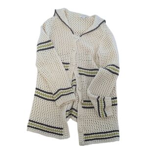 Banana Republic Factory Crochet Knit Sailor Collar Cardigan XL